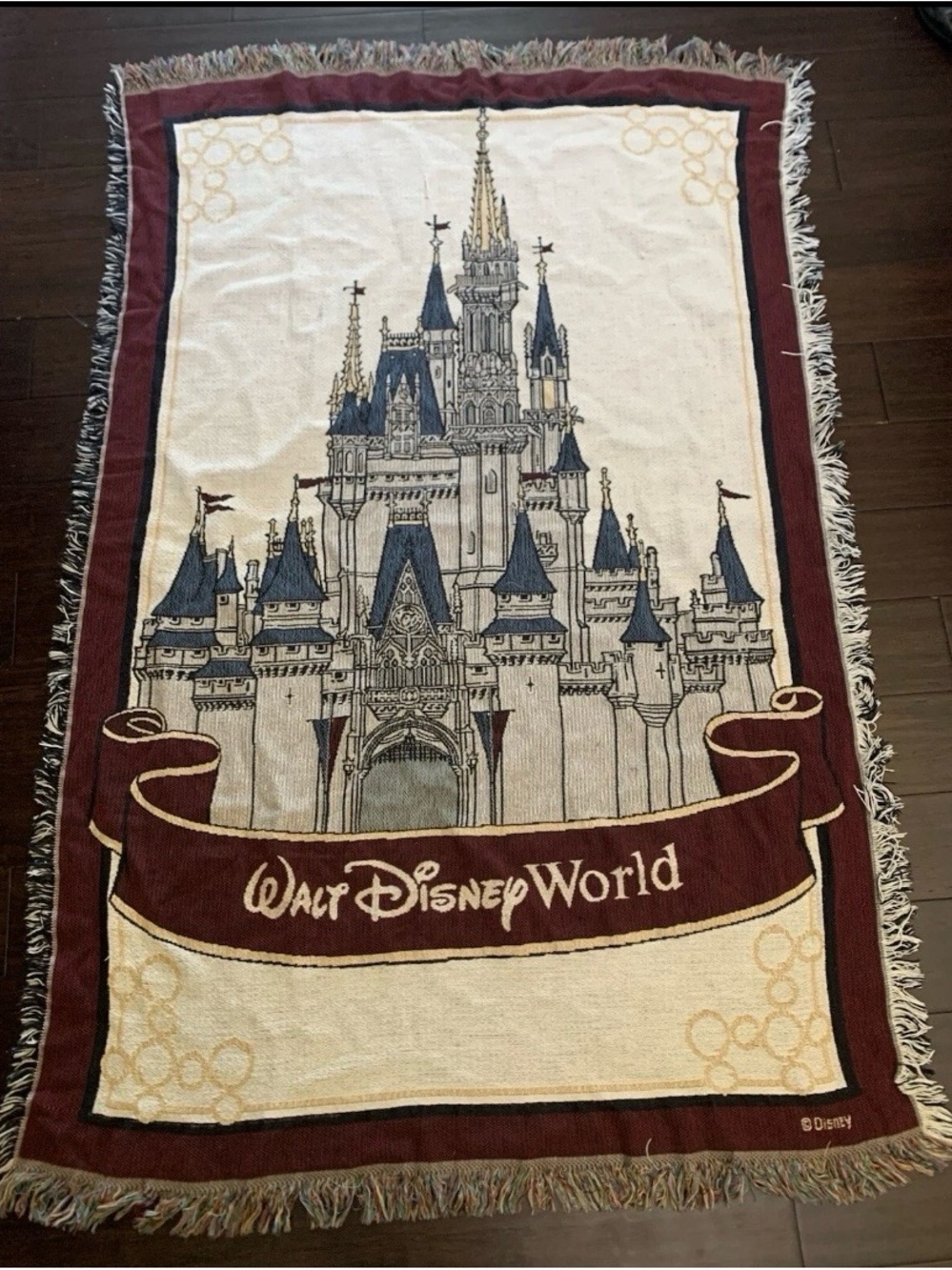 Disney Castle Tapestry Wall Hanging - Burgundy, Navy, Cream